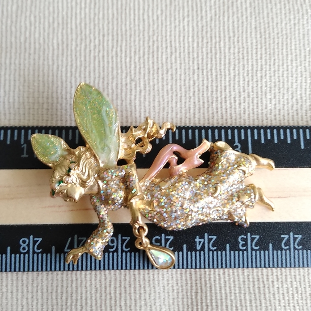 KIRKS FOLLY GLITTER FAIRY PIN - Picture 5 of 7